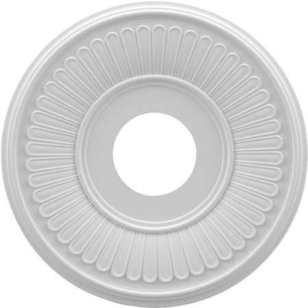 Ekena Millwork Berkshire Thermoformed PVC Ceiling Medallion (Fits Canopies up to 5 3/4"), 13"OD x 3 1/2"ID x 3/4"P CMP13BE